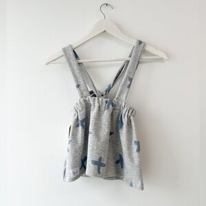 NWT - Handmade Suspender Skirt - Grey/Blue - Size: 2-3T